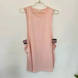 C&C California Essentials Pink Mesh Tank Top Size Large